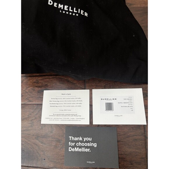 DeMellier Natural Raffia Black Braided Leather Verona Bag - New - Picture 11 of 14